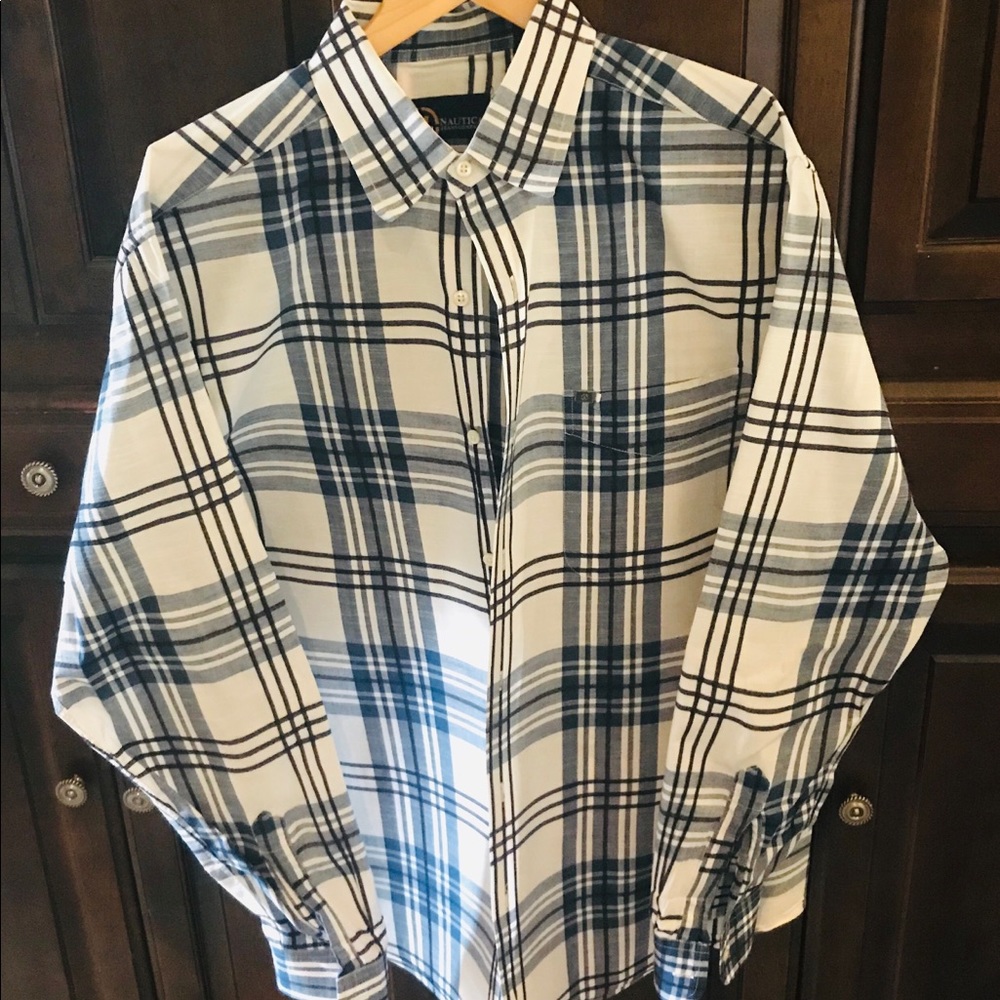 🔥 Men’s L Nautical Business Casual Shirt